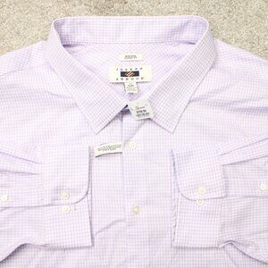 Joseph Abboud Shirt NWT Mens 22, 34/35 Purple Non-Iron Classic Egyptian Cotton